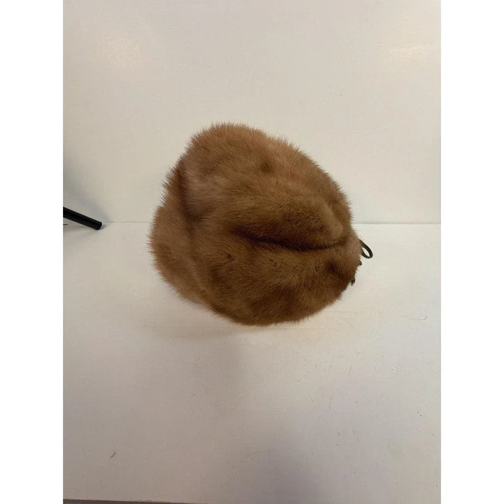 Vintage Deborah Exclusive Brown Mink Fur Winter Pillbox Hat